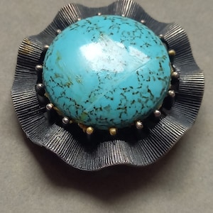 Vintage faux turquoise brooch