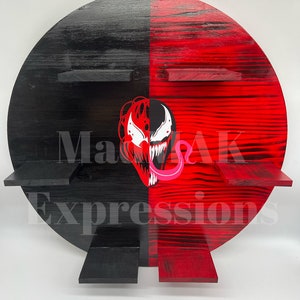 Custom Carnage Venom Inspired Collectibles Shelf Sign Handmade Wood Sign