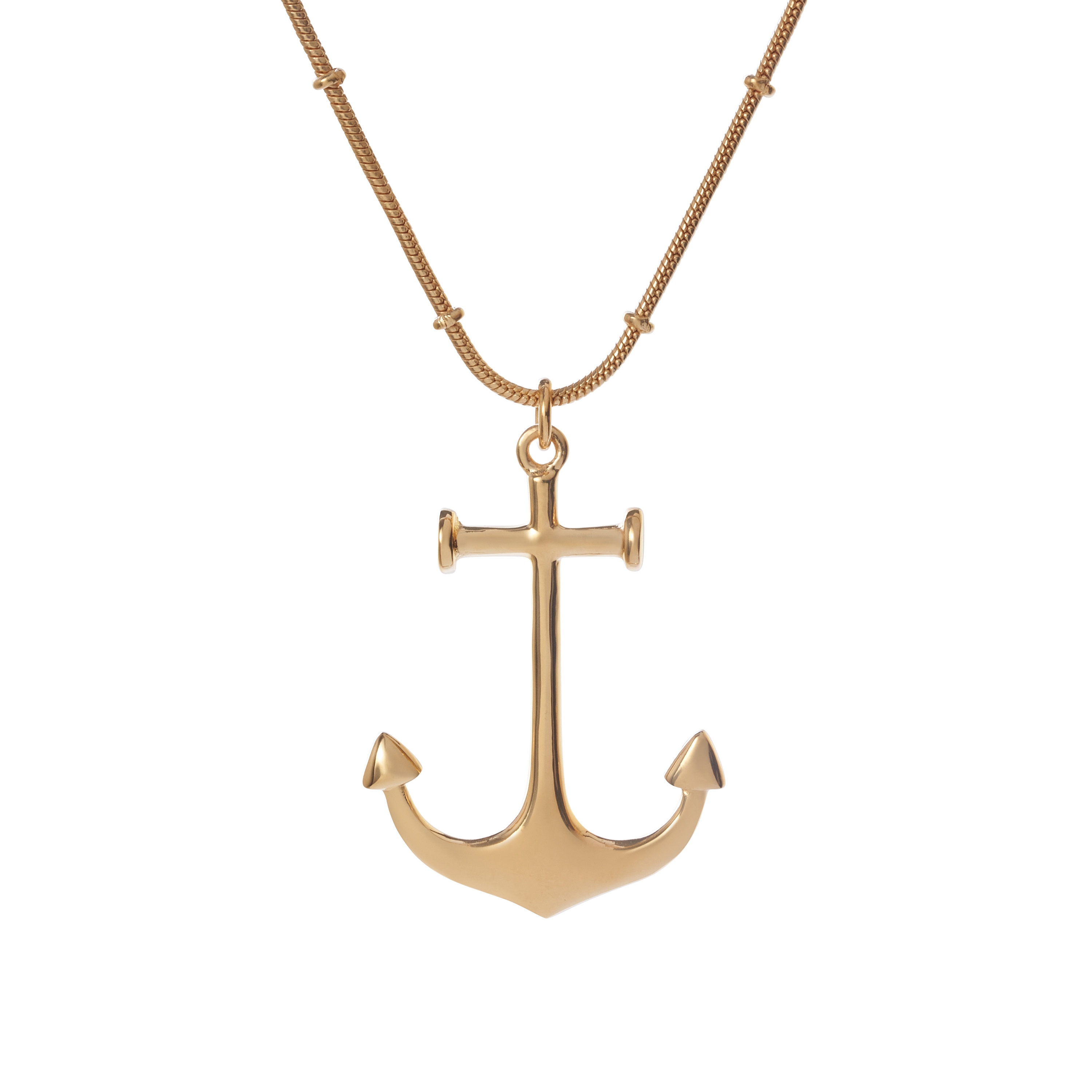 Anchor Pendant Necklace With Notched Chain - Etsy