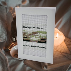 Ik denk aan je op dit moment van verdriet Cross Stitch Card