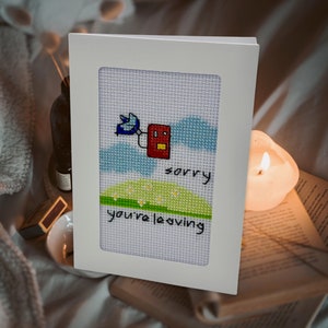 Sorry You're Leaving Cross Stitch Card