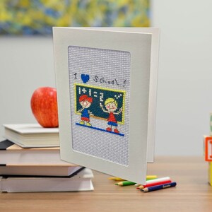 I Love School-borduurkaart