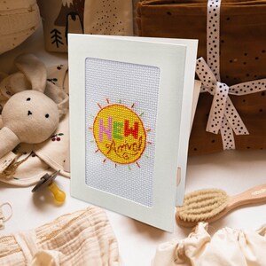 New Arrival New Baby Cross Stitch Card