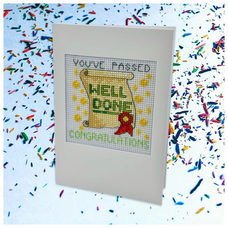 You've Passed Well Done Congratulations Cross Stitch Card - Etsy
