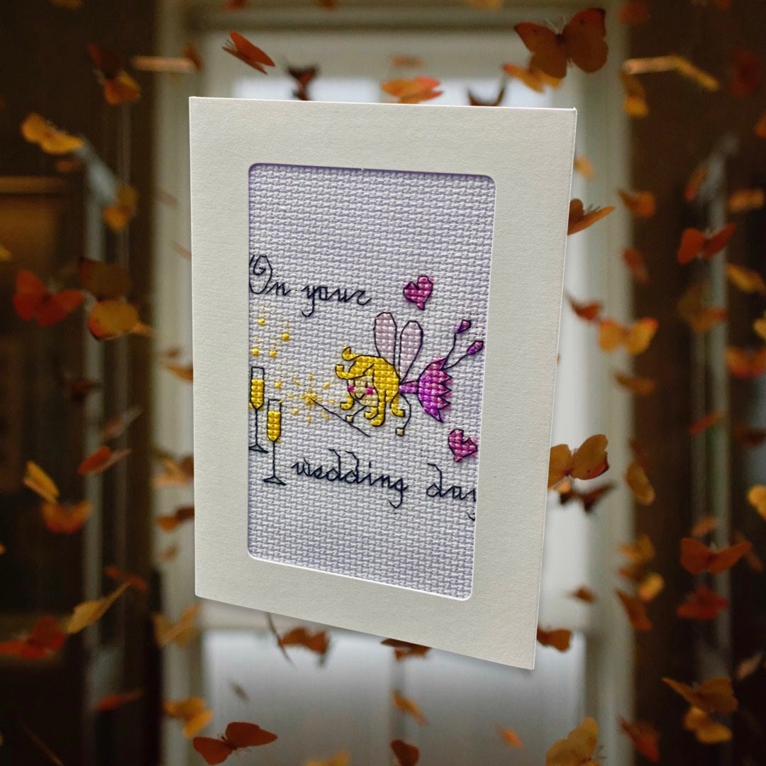 Hochzeitstag Fee Kreuzstich Karte