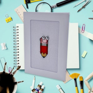 Biglietto per punto croce scuola matita
