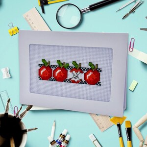 Biglietto punto croce scuola mele