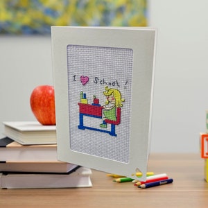 I Love School-borduurkaart
