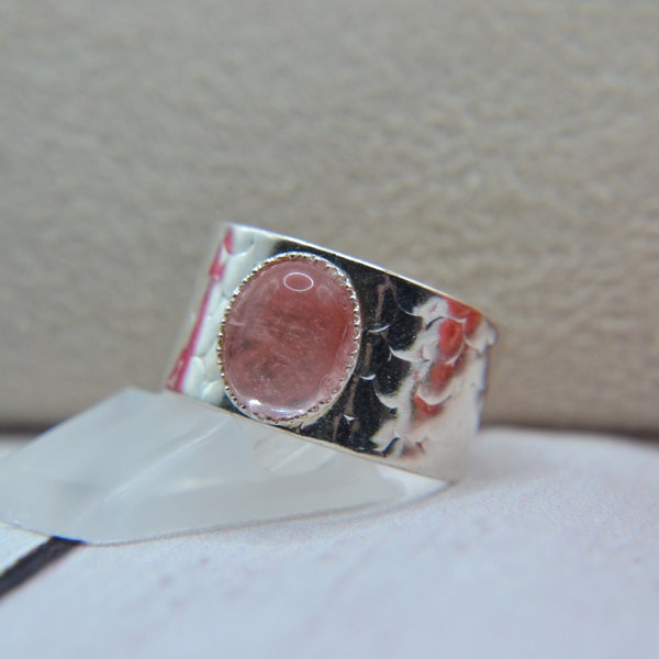 Bague femme avec pierre naturelle tourmaline watermelon