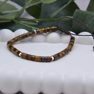 Natürliches Tigerauge-Steinarmband