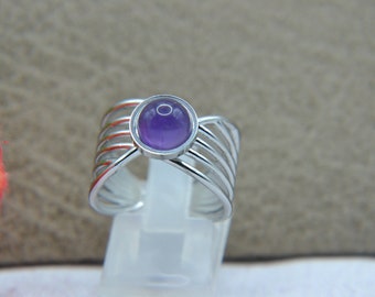 Adjustable women's ring with Amethyst stone