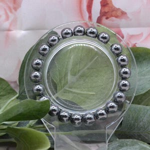Natural stone hematite pearl bracelet