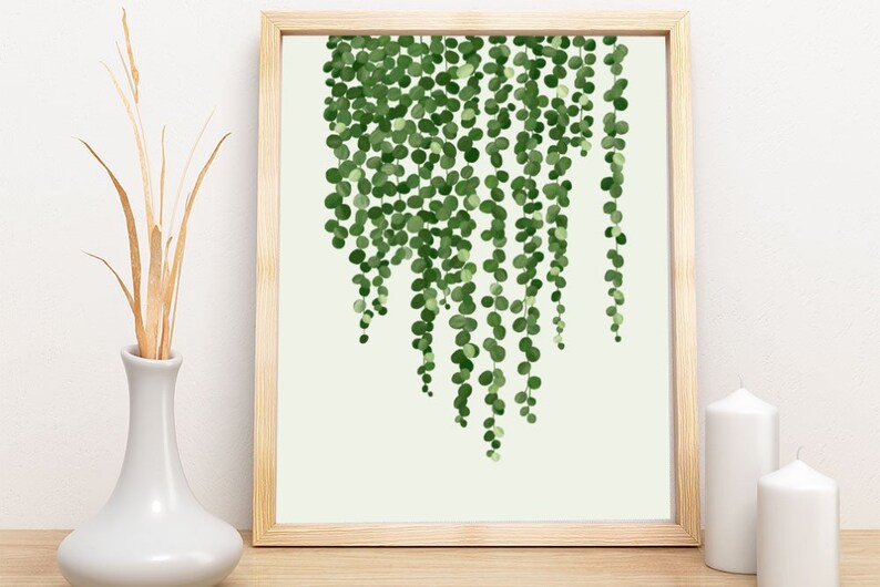 Greenery Digital Print Botanical Art Vines Home Decor Boho Etsy
