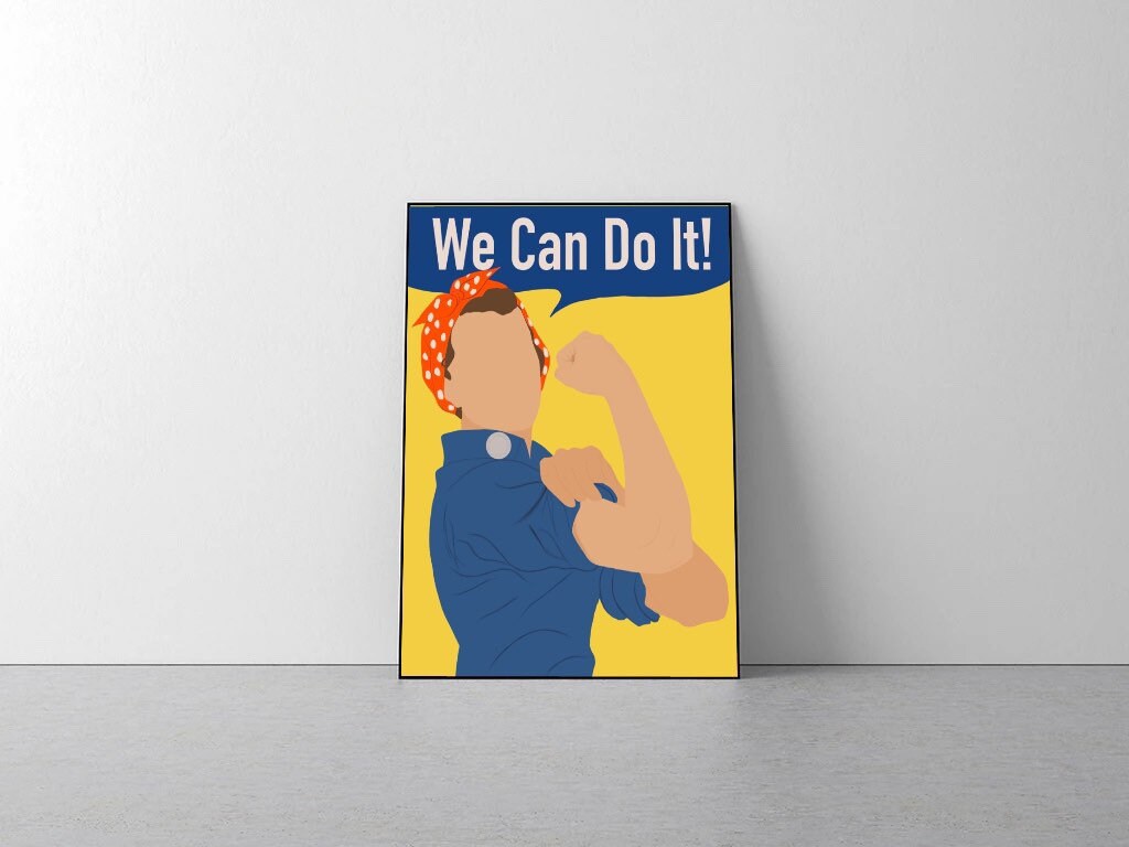 Rosie The Riveter Digital Art Print We Can Do It Poster Etsy
