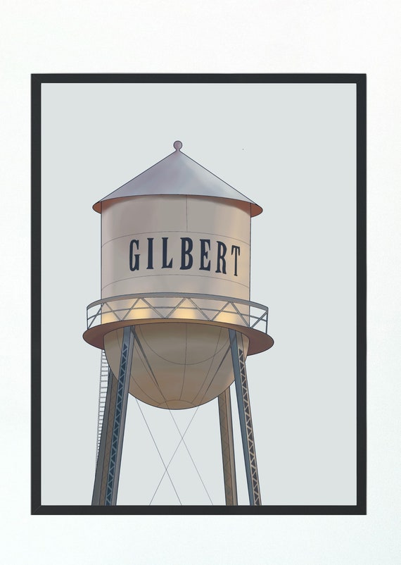 Gilbert Water Tower Art Print Gilbert Arizona AZ Home Decor Etsy