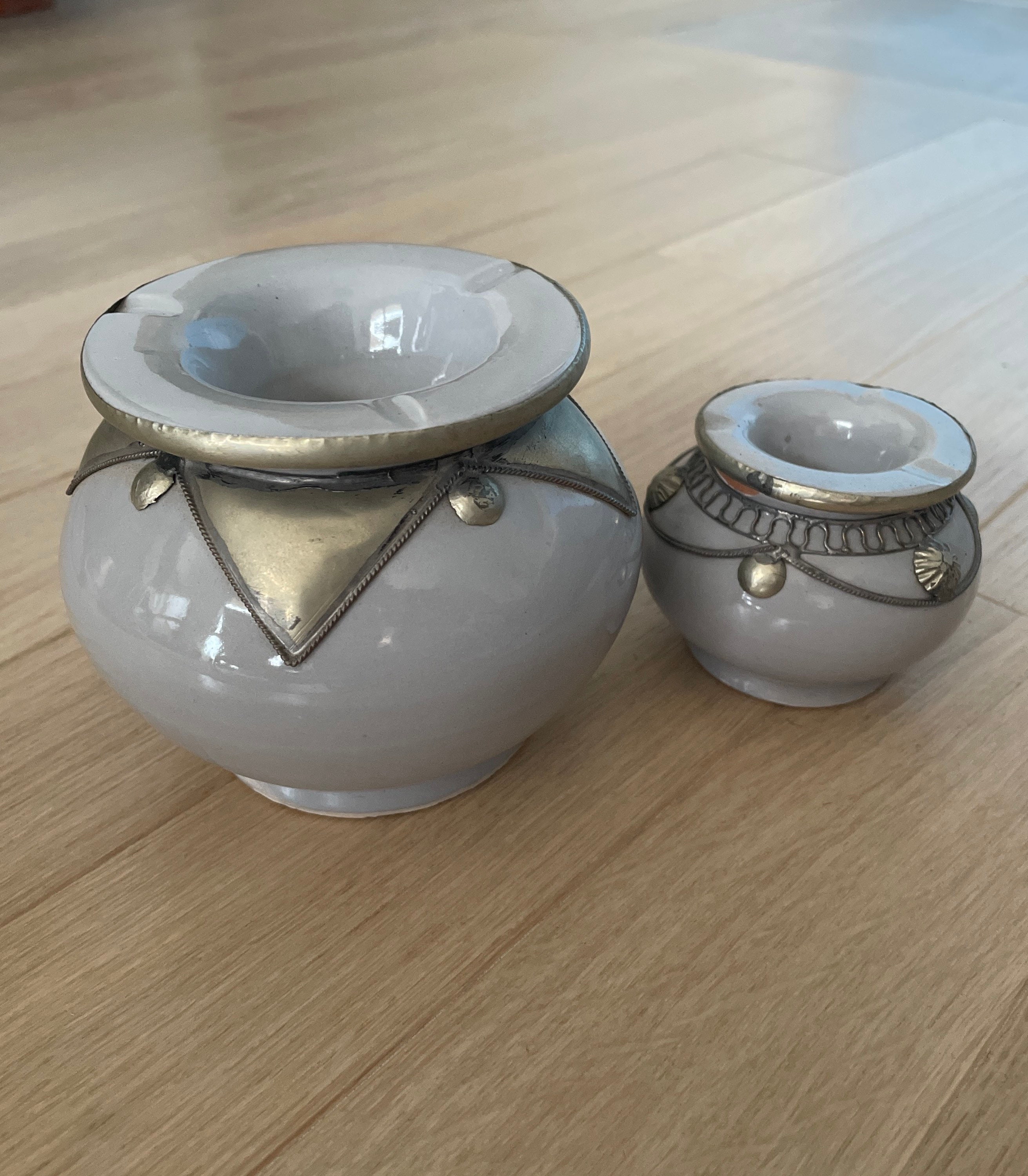 Lot Deux Cendriers Marocains Gris