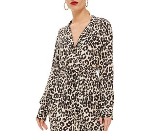 NWT TOP SHOP imprimé léopard guépard shirtdress pyjama