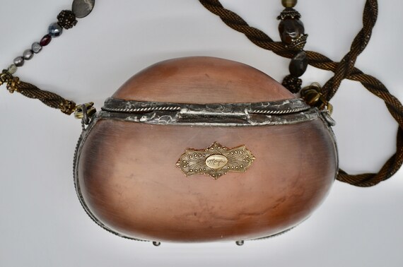 Vintage 80's “maya” Acrylic Amber Shell Styled Purse Resin Purse