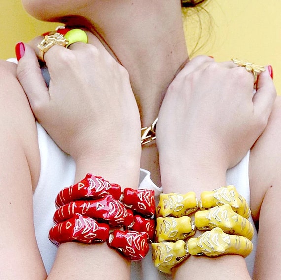 Leopard head bangle - Gem