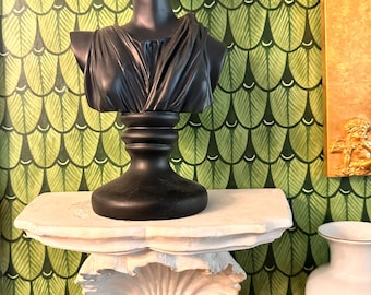 Estante de pared vintage con forma de concha y pan de oro: soporte de exhibición barroco francés