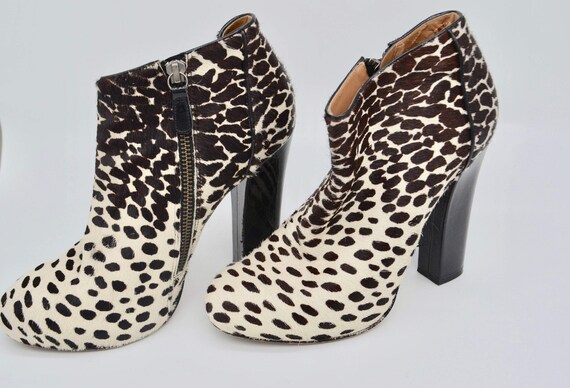 Anne Klein Animal Print Ankle Boots Leather Leopa… - image 2