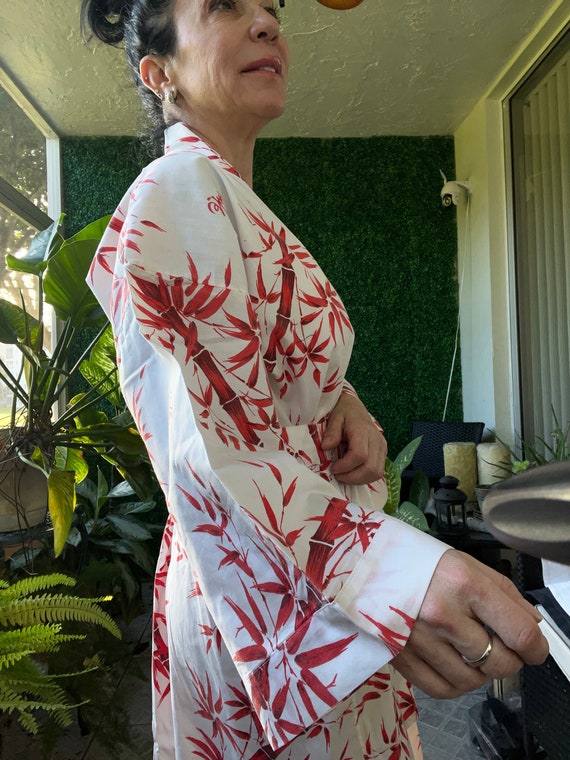 Blue Red Batik Vest Kimono
