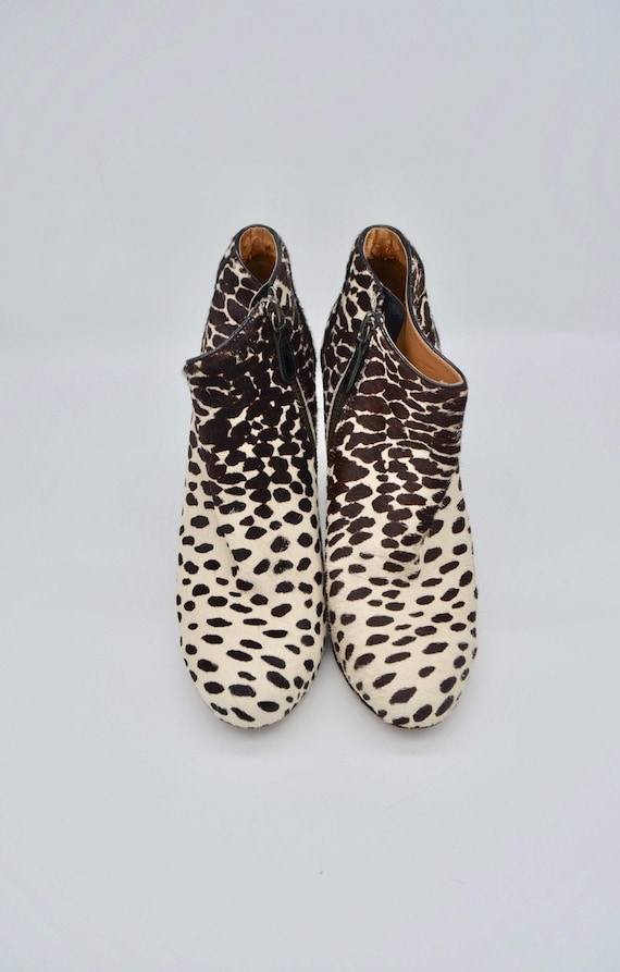 Anne Klein Animal Print Ankle Boots Leather Leopar