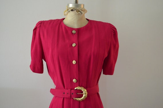 1980S Blazer Dress By S L Petites Pink Button Dow… - image 2