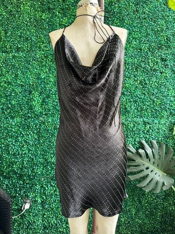 zara satin dress with rhinestone straps ZARA NWT METALLIC MINI DRESS WITH RHINESTONE STRAPS SIZE SMALL color: GOLD