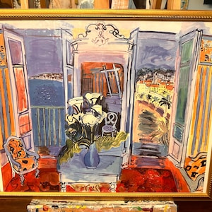 Raoul Dufy Interior with Open windows gold Custom Framed Print