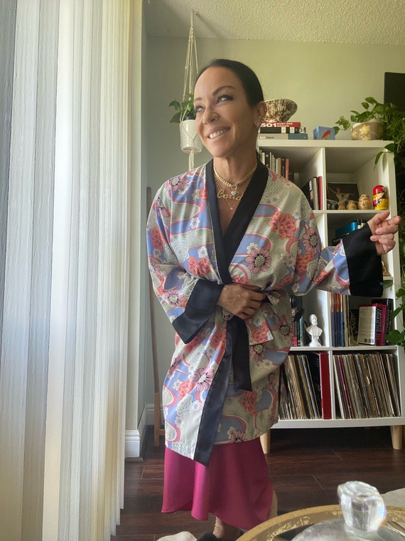 Vest Black Chinese Japanese Women Kimono Traditio… - image 3