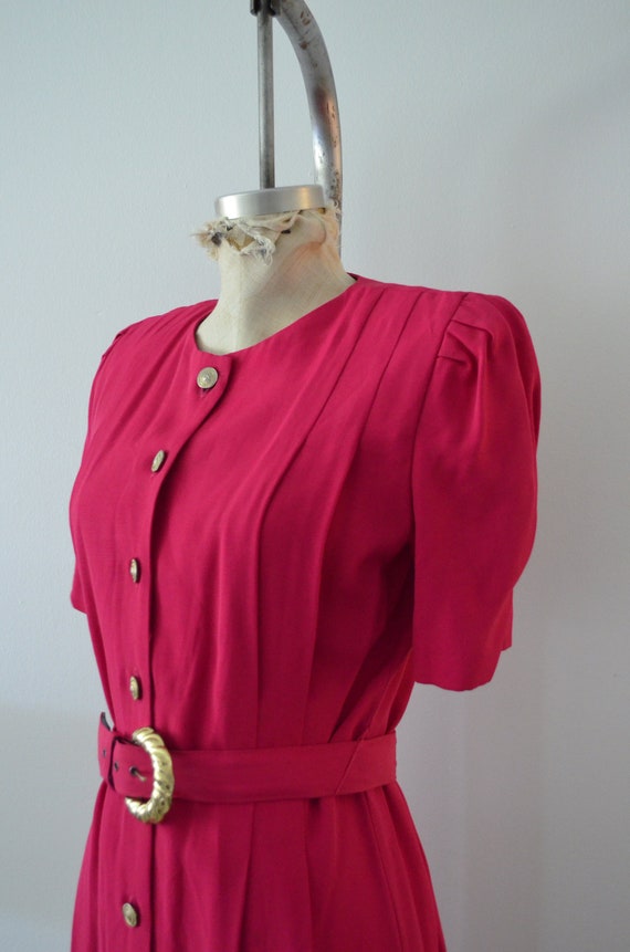 1980S Blazer Dress By S L Petites Pink Button Dow… - image 4