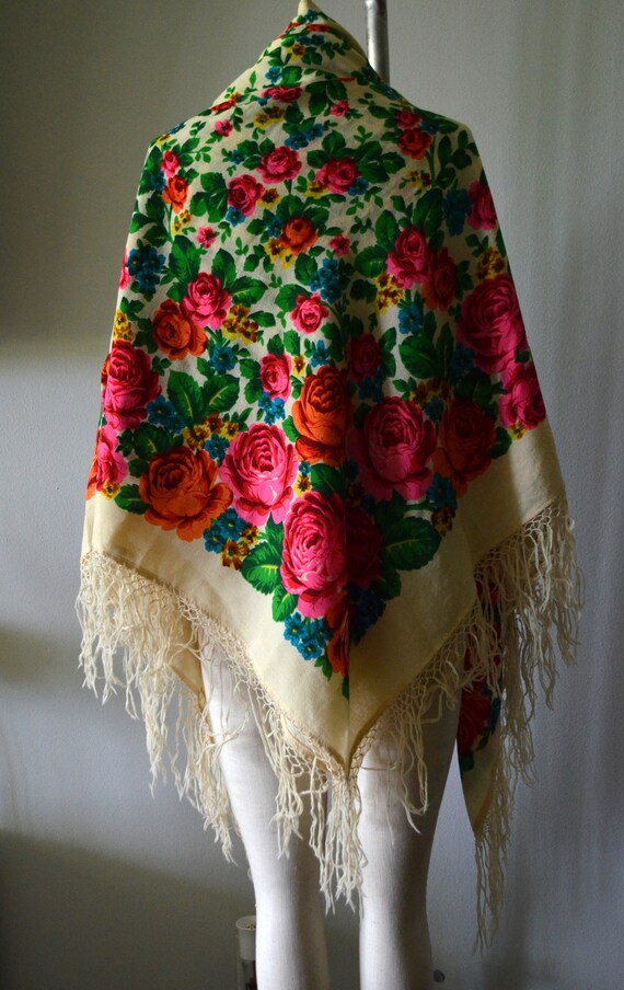Vintage Huge Hand painted Antique Mexican Floral … - image 7