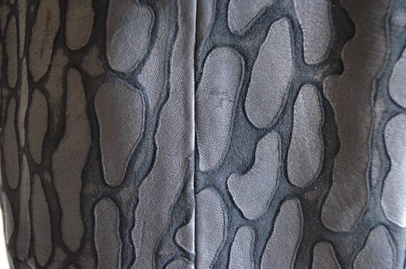 Vintage Leopard Patchwork Leather Skirt Suit: 80s… - image 3