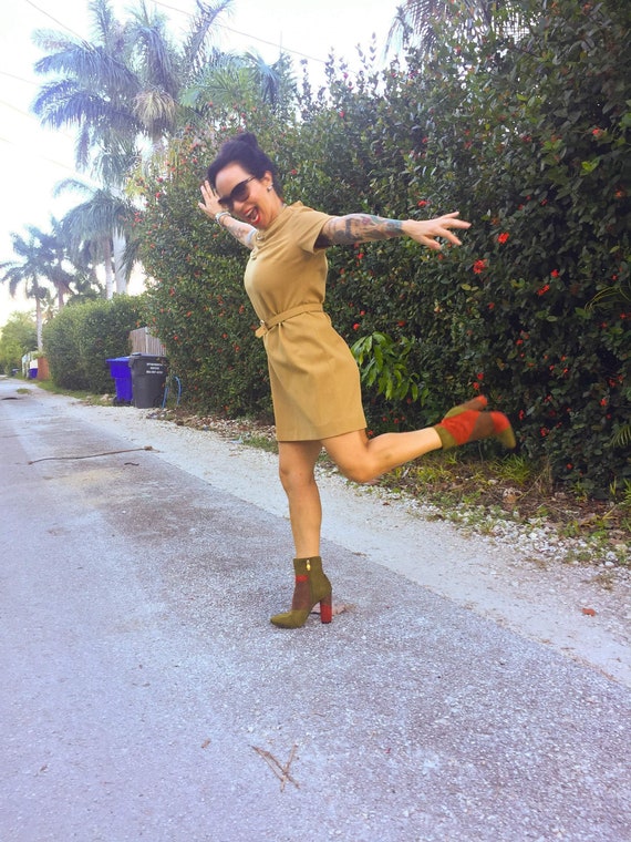 60S Mod Twiggy Aiglon Original Camel Dolly Knit S… - image 7