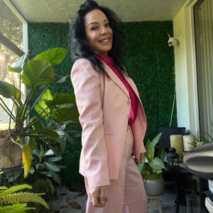 TAHARI Rose Pink Tailored Women Suit Arthur S Levine Blazer Pants