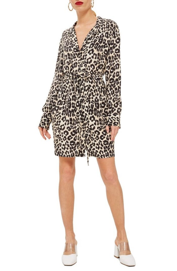 NWT TOP SHOP leopard print cheetah shirtdress paja