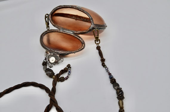 80’s Shell Styled Purse Resin with Beaded Strap