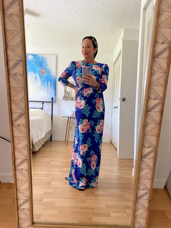 princess polly baby blue dress Floral Burnout Maxi Dress: Fit and Flare 3/4 Sleeves