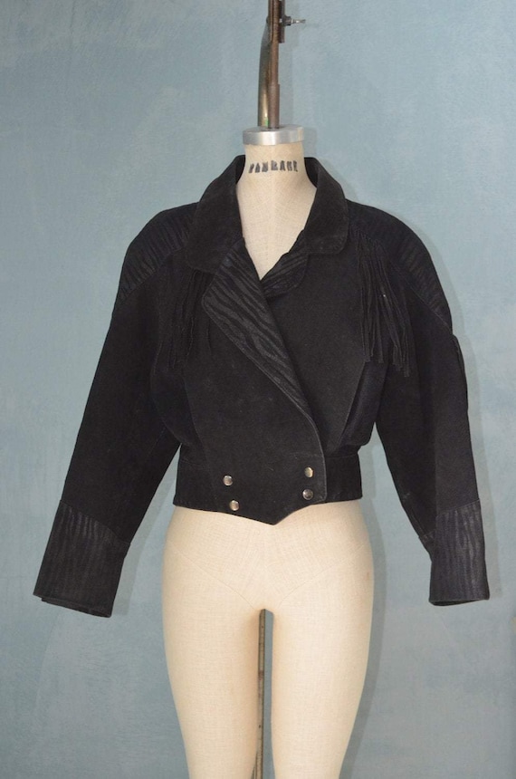 black suede biker jacket Gem