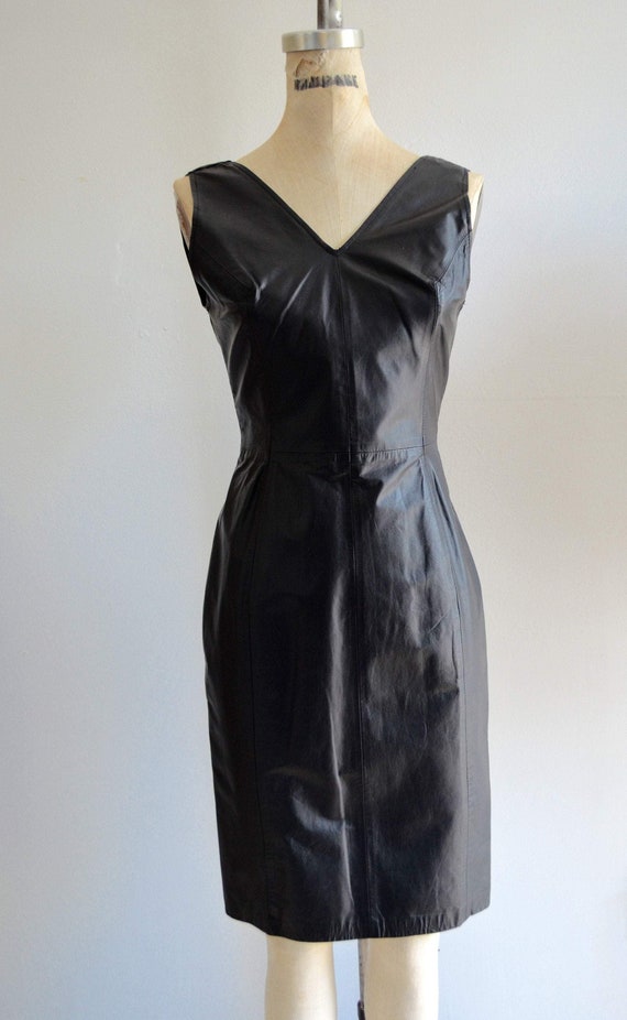 full leather dress Vegan Leather Embroidery Detailed Maxi Dress – New York & Company main image 1