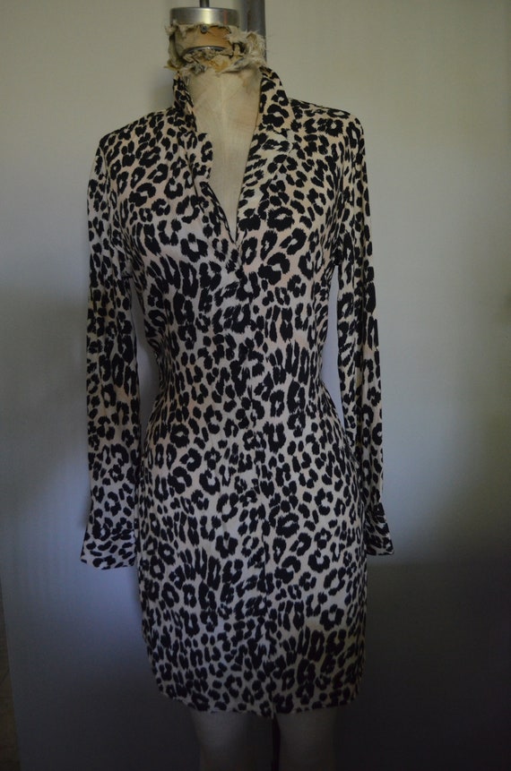 NWT TOP SHOP leopard print cheetah shirtdress paj… - image 3