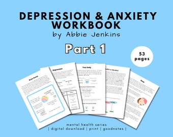 The Depression & Anxiety Series: Part 1  - Depression Help, Anxiety Management, Journaling, PDF Digital Download, Goodnotes, Print.