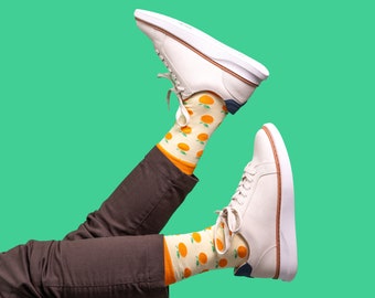 Men’s Orange Socks | Fruit Socks | Pattern | Novelty | Men's Sock Shop UK | Egyptian Cotton Socks | Luxury Socks