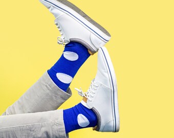 Men’s Comfy Blue Polka Dot Socks | Funky Socks | Socks in Beautiful Gift Box | Men's clothing store UK | Egyptian Cotton Socks | Luxury Sock