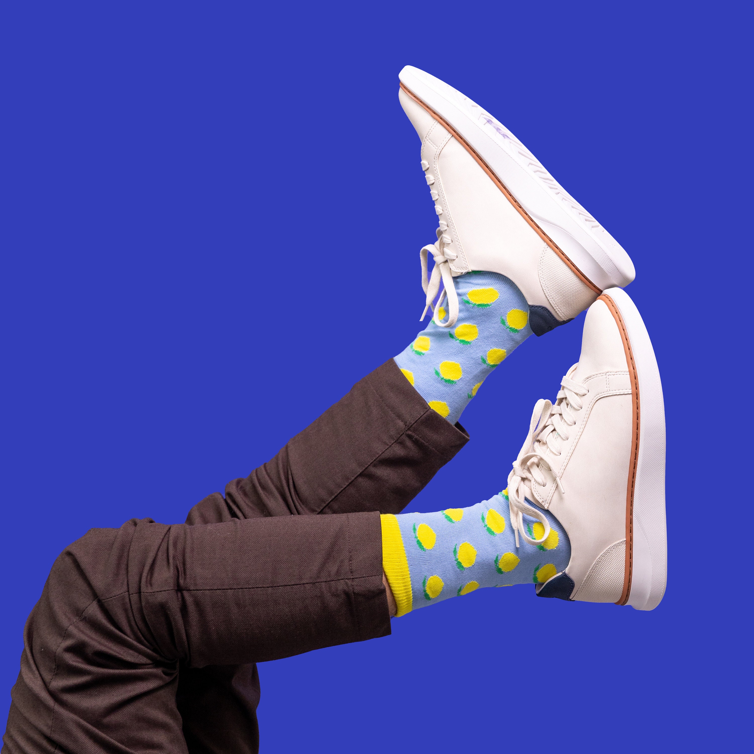 Buy Men's Blue and Yellow Lemon Pattern Socks | Novelty Fun Colourful | Luxury Premium | Gift Idea | Birthday Gift | UK Men's 6.5 - 11 | 1 Pair Online in India - Etsy