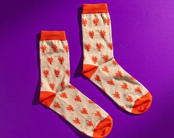 Men's Lobster Pattern Socks | Novelty Fun Colourful | Luxury Premium | Gift | Egyptian Cotton | UK Men's 6.5 - 11 | 1 Pair