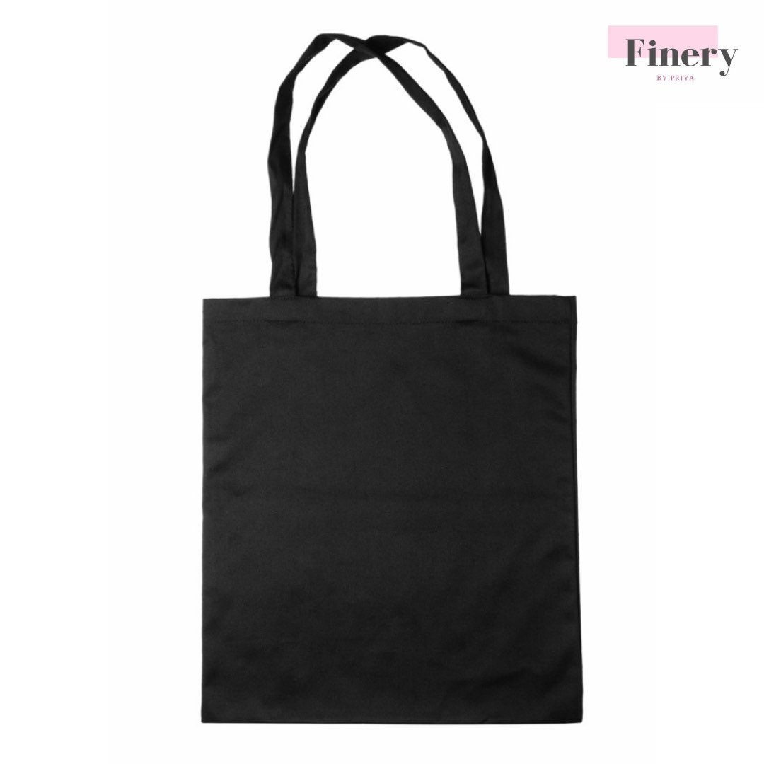 Plain durable tote bags black and white. Etsy