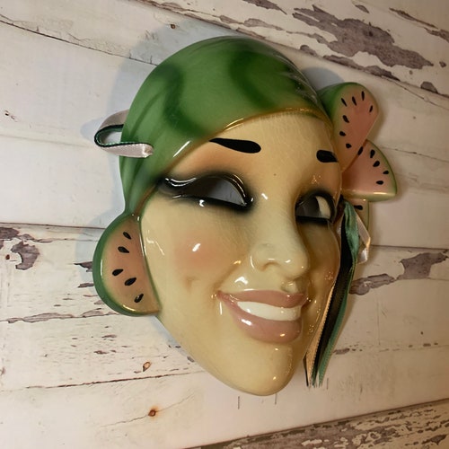 Clay Art Ceramic Face Wall Mask Beautiful Pierrot Decorative Etsy