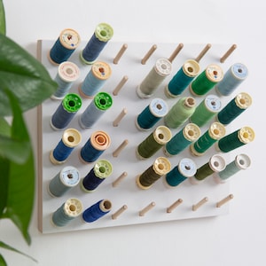 Spool rack thread holder sewing pegboard storage sewing room organiser birch ply peg board space saving image 3